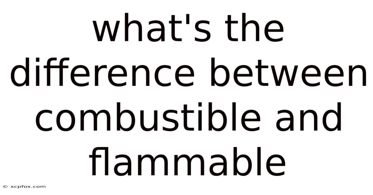 What's The Difference Between Combustible And Flammable