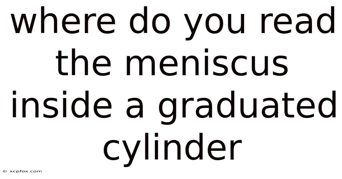Where Do You Read The Meniscus Inside A Graduated Cylinder