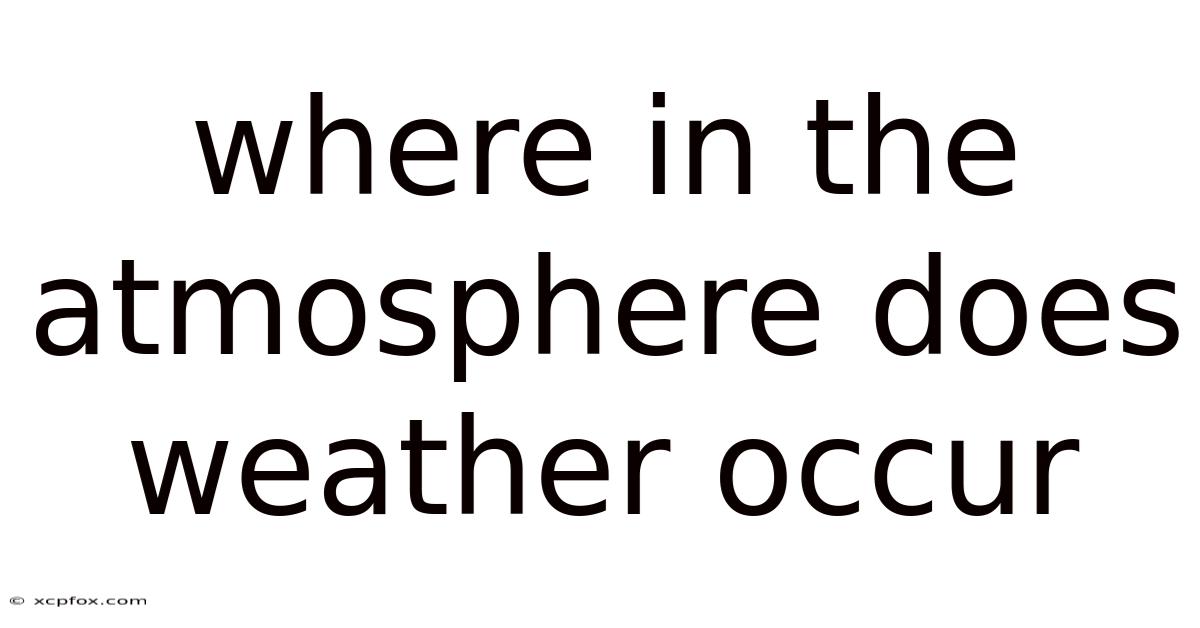 Where In The Atmosphere Does Weather Occur