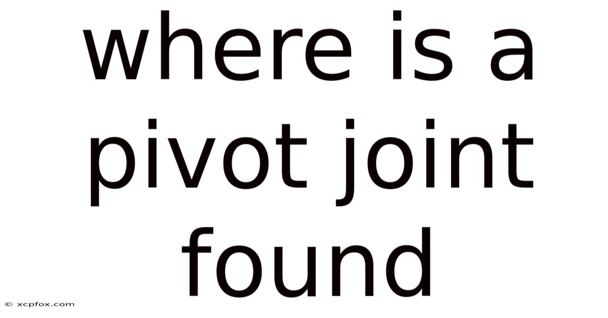 Where Is A Pivot Joint Found