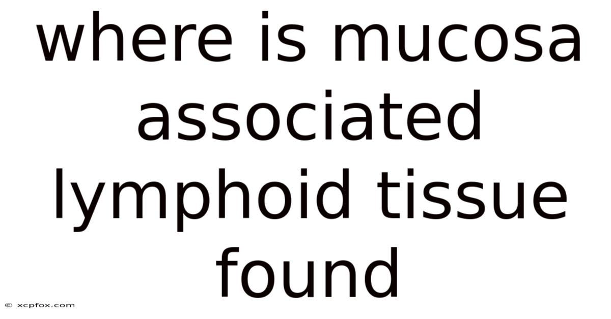 Where Is Mucosa Associated Lymphoid Tissue Found