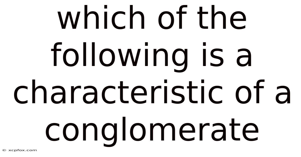 Which Of The Following Is A Characteristic Of A Conglomerate
