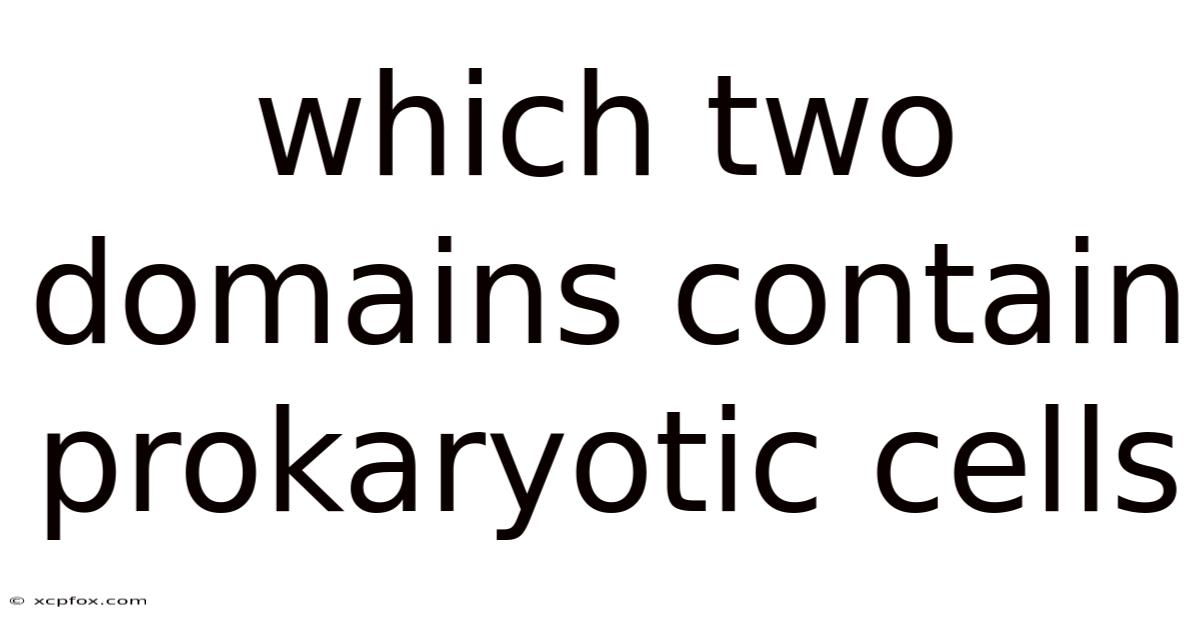 Which Two Domains Contain Prokaryotic Cells