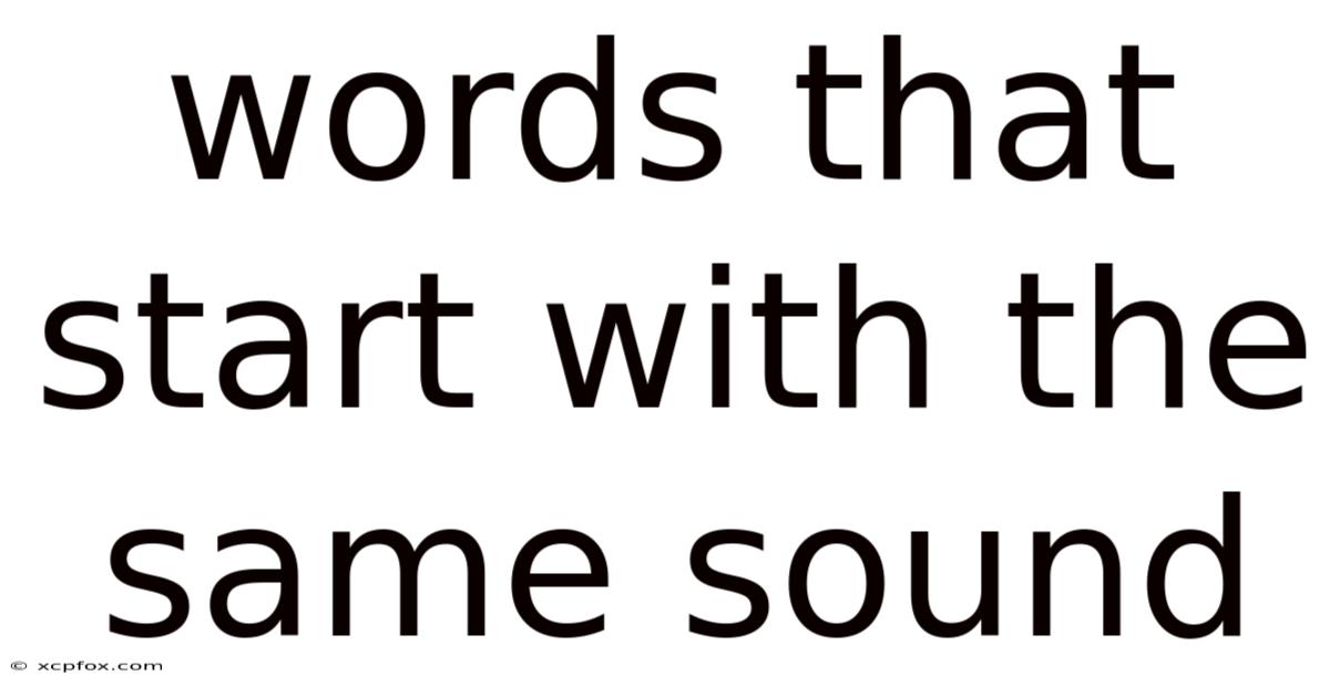 Words That Start With The Same Sound