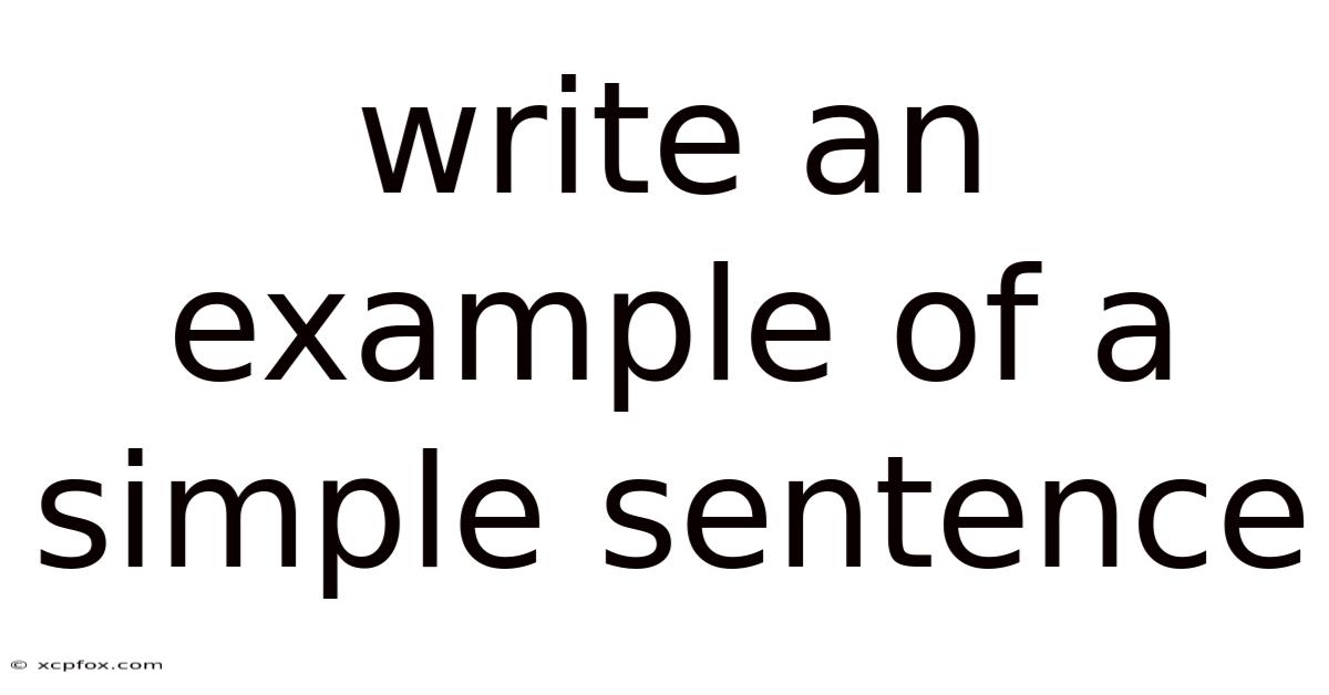 Write An Example Of A Simple Sentence